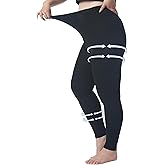 Plus Size 5XL Medical Compression Pantyhose for Women & Men, 20-30 mmHg Graduated Compression Leggings, Opaque Footless Waist High Compression Stockings for Edema, Varicose Veins, Flight, DVT, Black