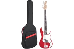 Muscab Bass Guitar Bag 7mm Padding Electric Bass Case, Gig Bag Backpack with Neck Strap and Pockets, Black