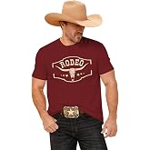 VikkBiss Mens Western Cowboy Rodeo Shirts Vintage Cow Skull Graphic Tees Boho Country Concert Music T-Shirts Tops