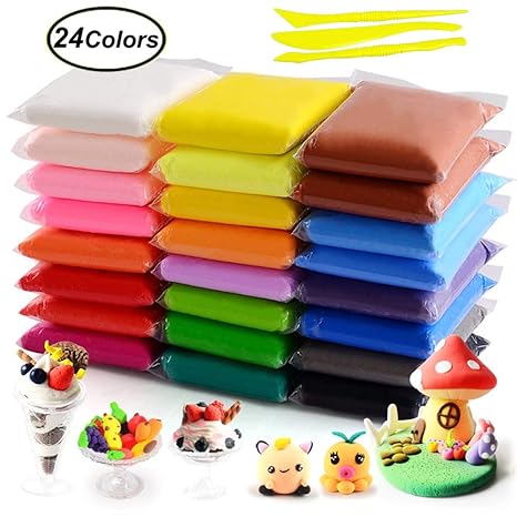 SWZY Air Dry Clay 24 Colors, Ultra Light Modeling Clay, Magic Clay Artist Studio Toy, No-Toxic Modeling Clay & Dough, Creativ