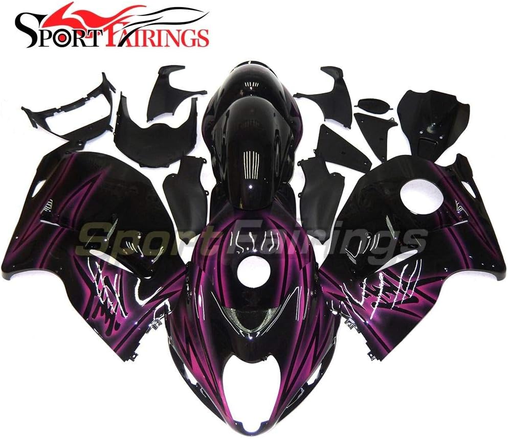 Sportfairings Motorbike Fairing Kit For Suzuki GSX-R 1300 GSXR-1300 Hayabusa 1997 1998 1999 2000 2001 2002 2003 2004 2005 2006 2007 ABS Cowls Black Purple Flames