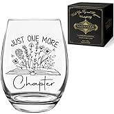 Vagafilla Just One More Chapter,Funny Wine Glass Gifts for Book Lover Writer,Christmas Birthday Gifts For Women, Best Friend,daughter