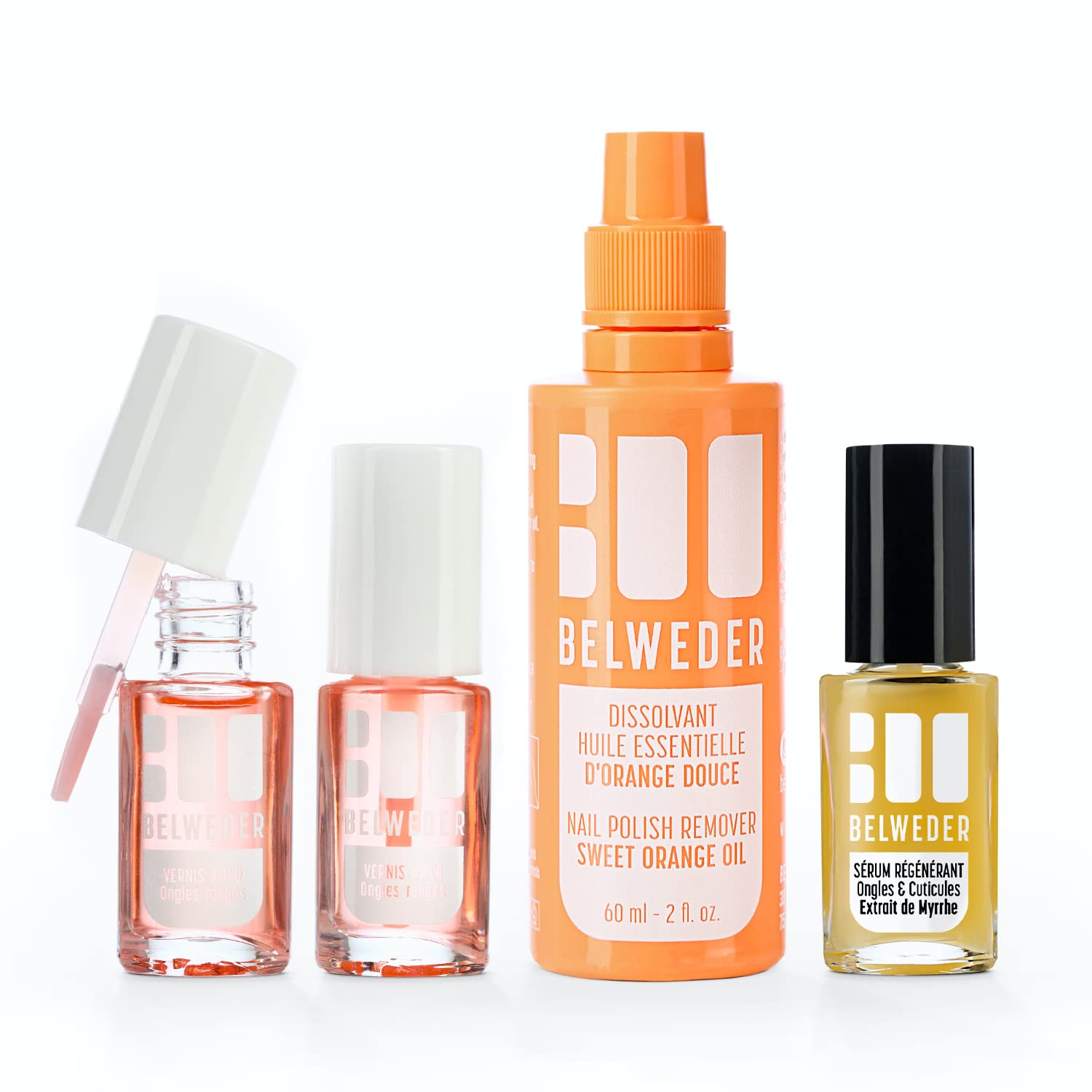 BELWEDER - Nail Care Kit: SOS Bit Nails - For protecting, repairing and cleaning broken nails - 2 x 7.5 ml Bitter Polish + 7.5 ml Regenerating Serum + 60 ml Mild Nail Polish Remover