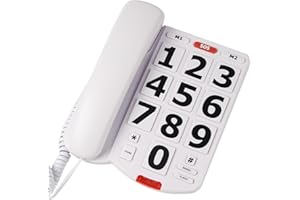 MONBEYEE Landline Phone, Big Button Phone for Seniors, Telephone Can One-Touch Dialling with 9 Piction, Suitable for People with Vision Disorders/Hearing Damage, Corded Phone Can Be Used for Home, Office