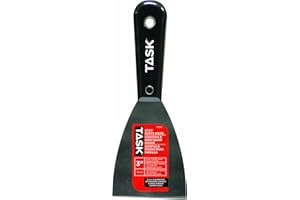 Task Tools 3" Carbon Steel Stiff Putty Knife with Nylon Handle, T37843, Black
