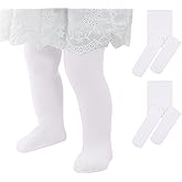 Zando Toddler Tights for Girls - Ultra Soft Full-Footed Seamless Ballet Tights for Halloween and Christmas 2 Pack 1-2T