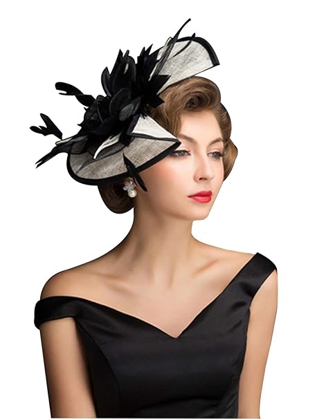Oridoor Women Organza Fascinator Church Kentucky Derby Hat Floral Tea Party Wedding Hat Women Clothing Shoes Jewelry