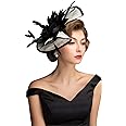 ORIDOOR Women Fascinators Derby Church Tea Party Wedding Flower Feathers Headpiece with Headband Clips