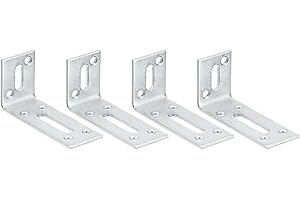 uxcell Adjustable L Corner Braces, 4Pcs 80 x 40 x 30mm Cold Rolled Steel L Corner Code, 90 Degree Slotted Angle Brace Bracket