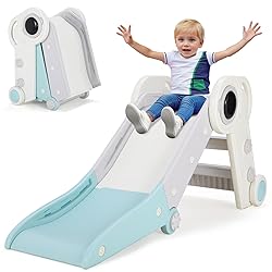 Arlopu Folding Toddler Slide with Climber, Indoor