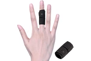 Mezeic Elastic Finger Sleeves Finger Splint Support Thumb Brace Protector Relieve Pain for Arthritis, Triggger Finger, Reusable Finger Tapes for Basketball, Tennis, Baseball, Volleyball, Badminton - M