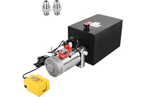 Doppy Hydraulic Power Unit 15 Quart,12V DC Motor 3200 PSI Single Acting Metal Reservoir Dump Trailer Pump for Dump Trailer Car Lifting