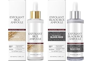 KRAJIYYA Black and White Rice Peeling, New Soft Rice Exfoliating Face and Body, Black and White Rice Exfoliant for All Skin Types, Gentle Peel & Deep Hydration (White+Black) 2pcs