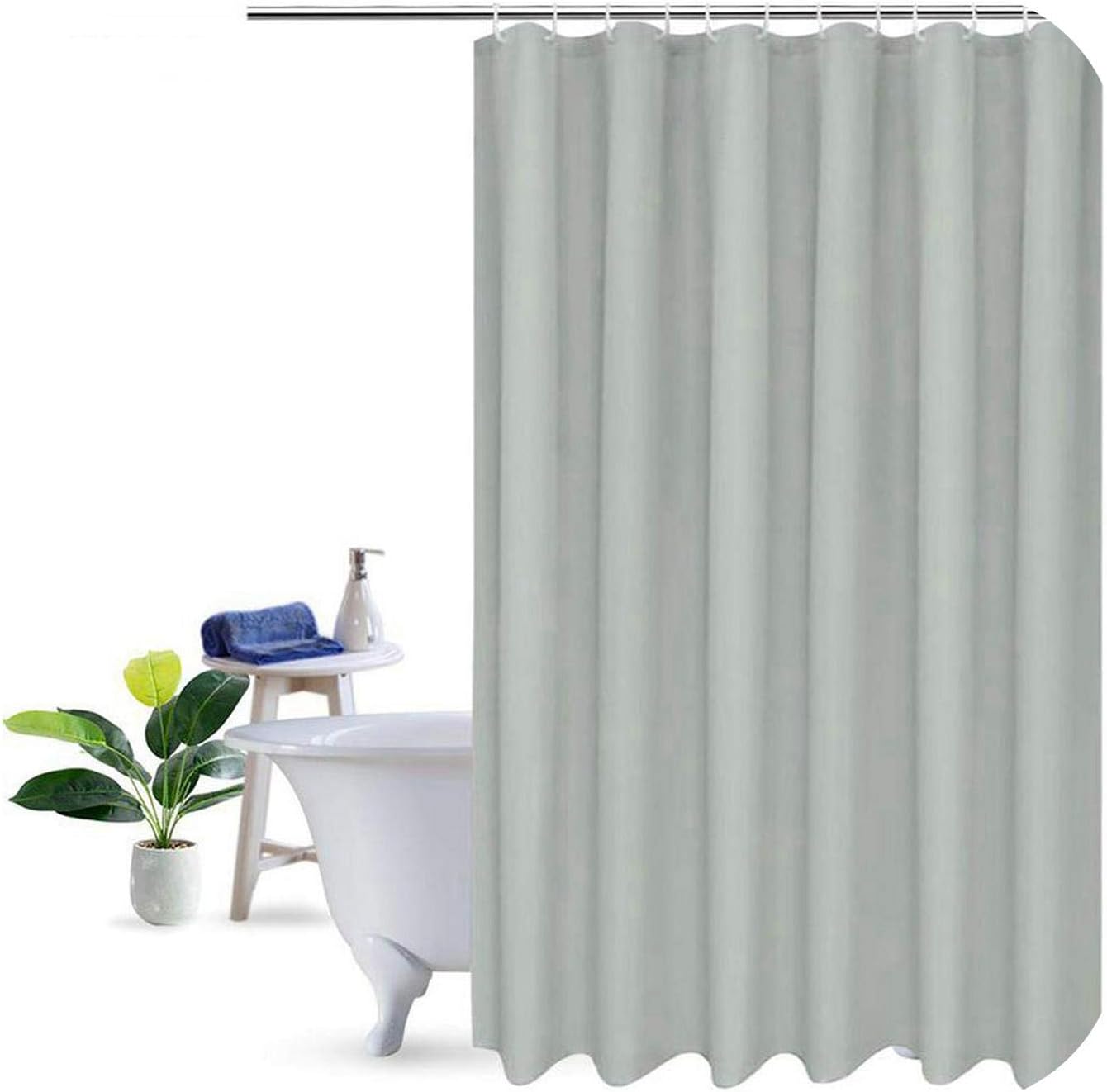 HOT-house Cortinas de baño Gris Plateado/Gris para baño Tejido de