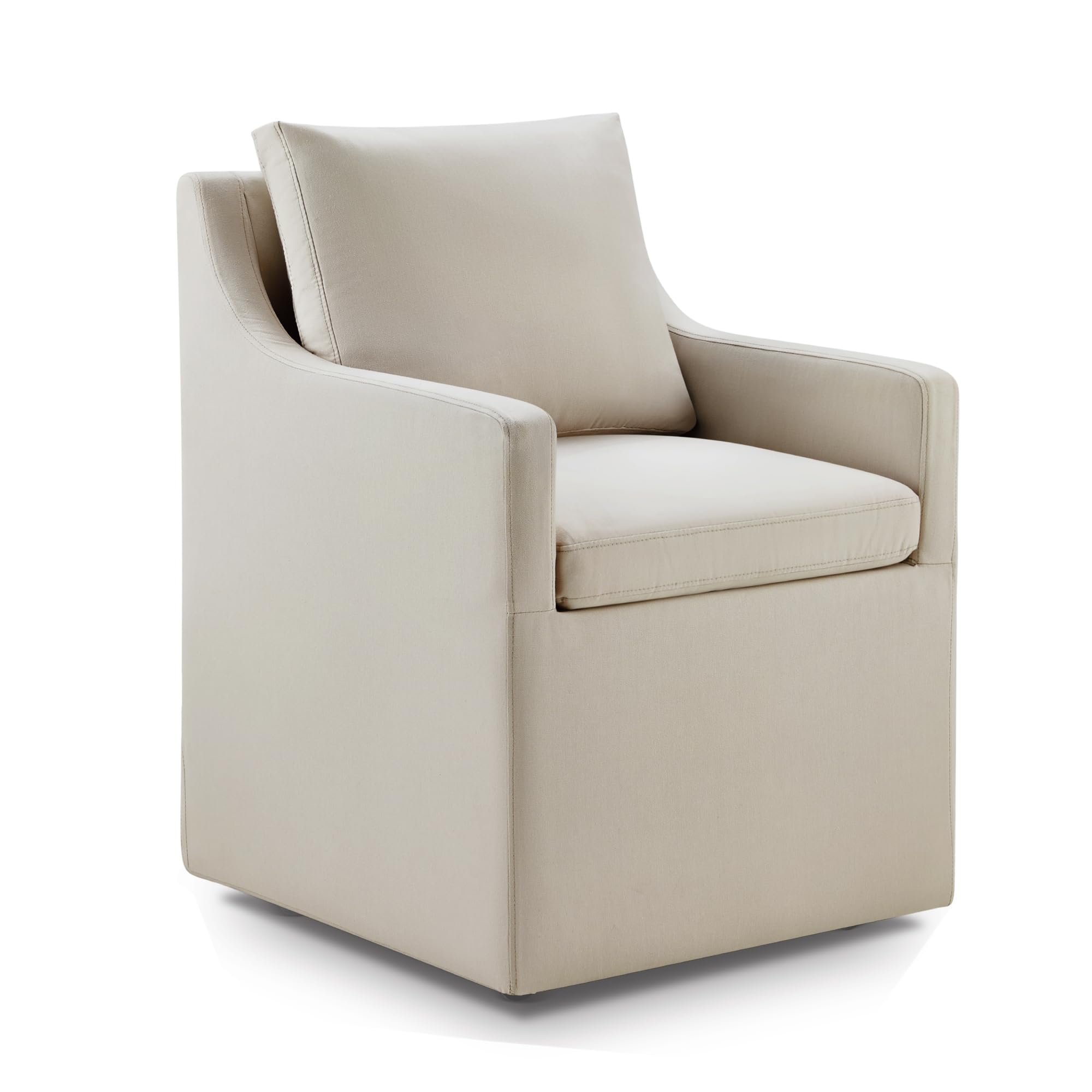 Photo 1 of **SIMILAR ITEMS**KISLOT Upholstered Dining Chairs with Casters Modern Side Armchair with Rollers for Diningroom Bedroom Livingroom Reading Room, Flax Beige, 1 Box