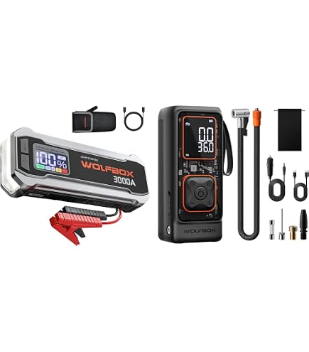Amazon.com: WOLFBOX 2000A Jump Starter & 150PSI Tire Inflator