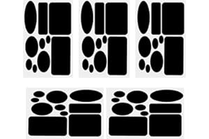 BEANPRECOY Down Jacket Repair Patch, 5 Sheets Black Self Adhesive Clothes Nylon Repair Patch Washable Fabric Outerwear Repair