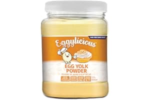 Eggylicious | Cage-Free Egg Yolk Powder 11 oz (312 gm) | Made in USA from Humanely-Raised Cage-Free Eggs | Perfect for Smooth