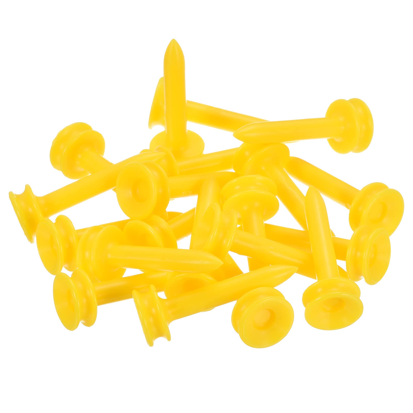 PATIKIL 35mm Plastic Golf Tee, 100 Pack Training Driving Range Tee Stable Ball Holder for Outdoor Indoor Hitting Mat, Yellow