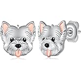 Corgi/Pomeranian/West Highland White Terrier/Yorkie/German Shepherd/Sheltie Earrings 925 Sterling Silver Dog Puppy Animal Stud Earrings Jewelry Gift for Women