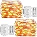 koopower 2X 50 LEDs Battery Fairy Lights on 16ft Waterproof Copper String for Outdoor (8 Modes), Warm White