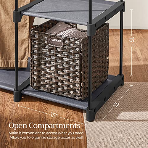 SONGMICS Freestanding Closet Organizer, Portable Wardrobe with 2 Hanging Rods, Clothes Rack