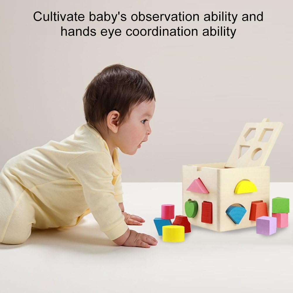 Sorting Cube Intellectual 13 Holes Shape Box Kids Baby Educational Toys Colorful Wooden Geometry Puzzle Building Block - Image 5