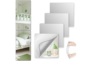 Shatterproof Peel And Stick on Mirror Tiles for Wall Decorative, 8 pcs 14”x14” Unbreakable Small Mirrors For Wall Classroom D