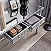 Furniture HotSpot Mirrored Writing Desk - Silver Mirror Vanity Table with Two Drawers - Glam Design