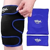 Hilph Knee Ice Pack Wrap for Replacement Surgery and Meniscus Tear, Reusable Hot Cold Compression Knee Wrap with 2 Gel Cold P