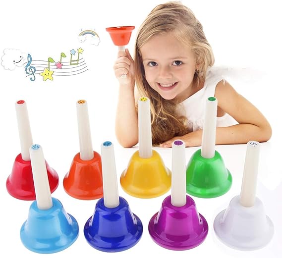 Alnicov Music Hand Bell Rhythm Band Kids Play Hand Bells, 8