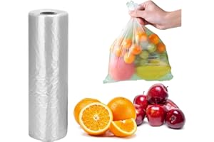 Food Storage Bags, 12”X16” Clear Plastic Produce Bag for Fruits, Keep Fresh Produce Bags, Food Saver Storage for Fruits, Brea