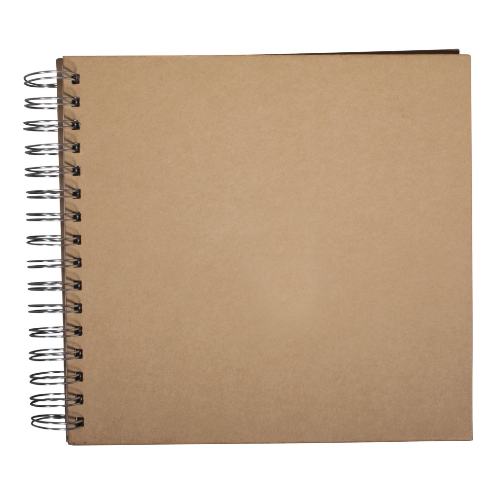 Rayher Spiral Bound Scrapbook with Plain White Paper Pages, Hardcover Memory Book, Kraft Paper Album in the size 22.5x21.5cm, 15 Pages, 73201521
