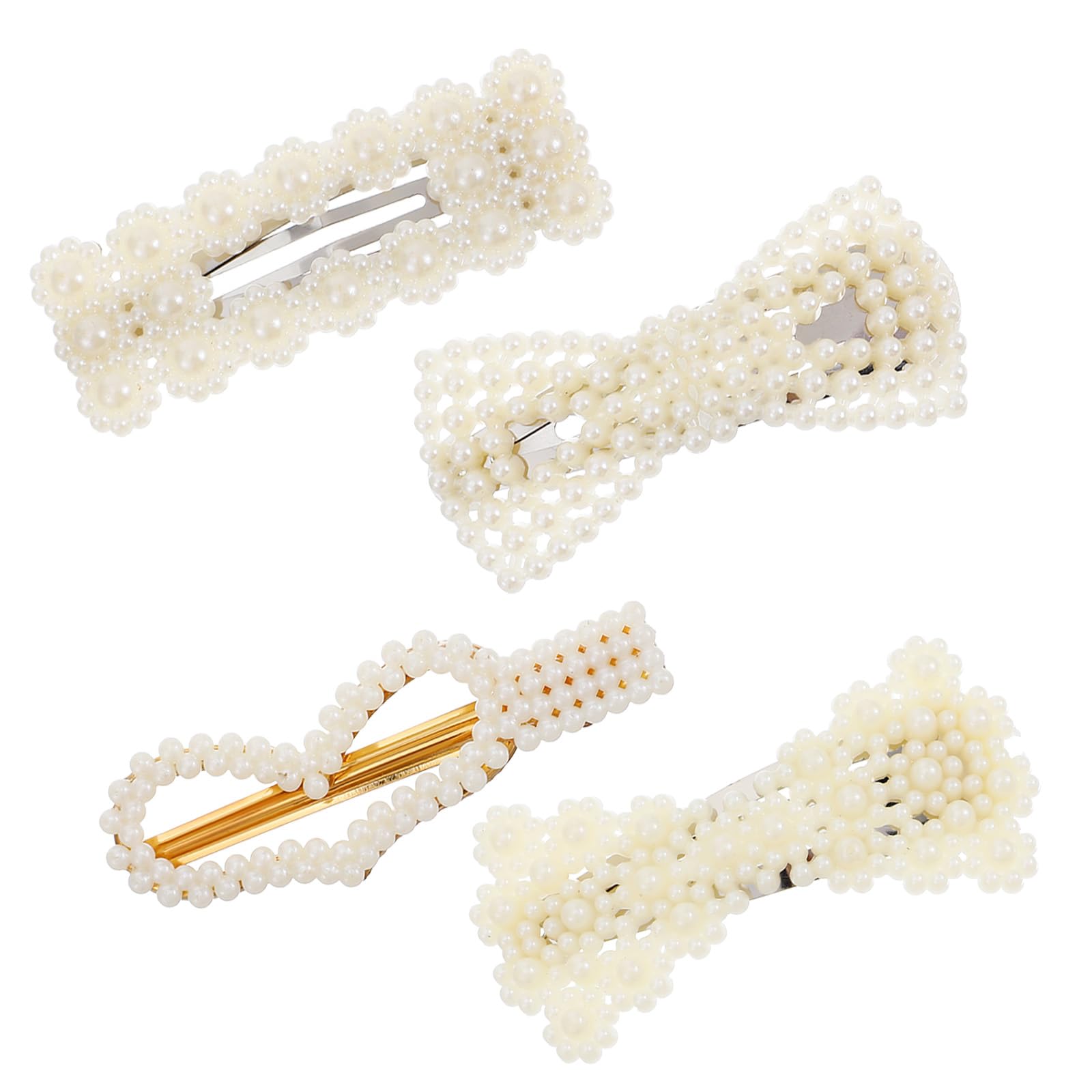 Photo 1 of 5Pcs Pearl Hair Accessories, Pearl Hair Clips, Snap Large Hairs Clips Pins Barrette Ties Hairs, French Pearls Pins, Elegant Pearls Bobby Pin, Sweet Bride Headwear For Girls Women Christmas Wedding