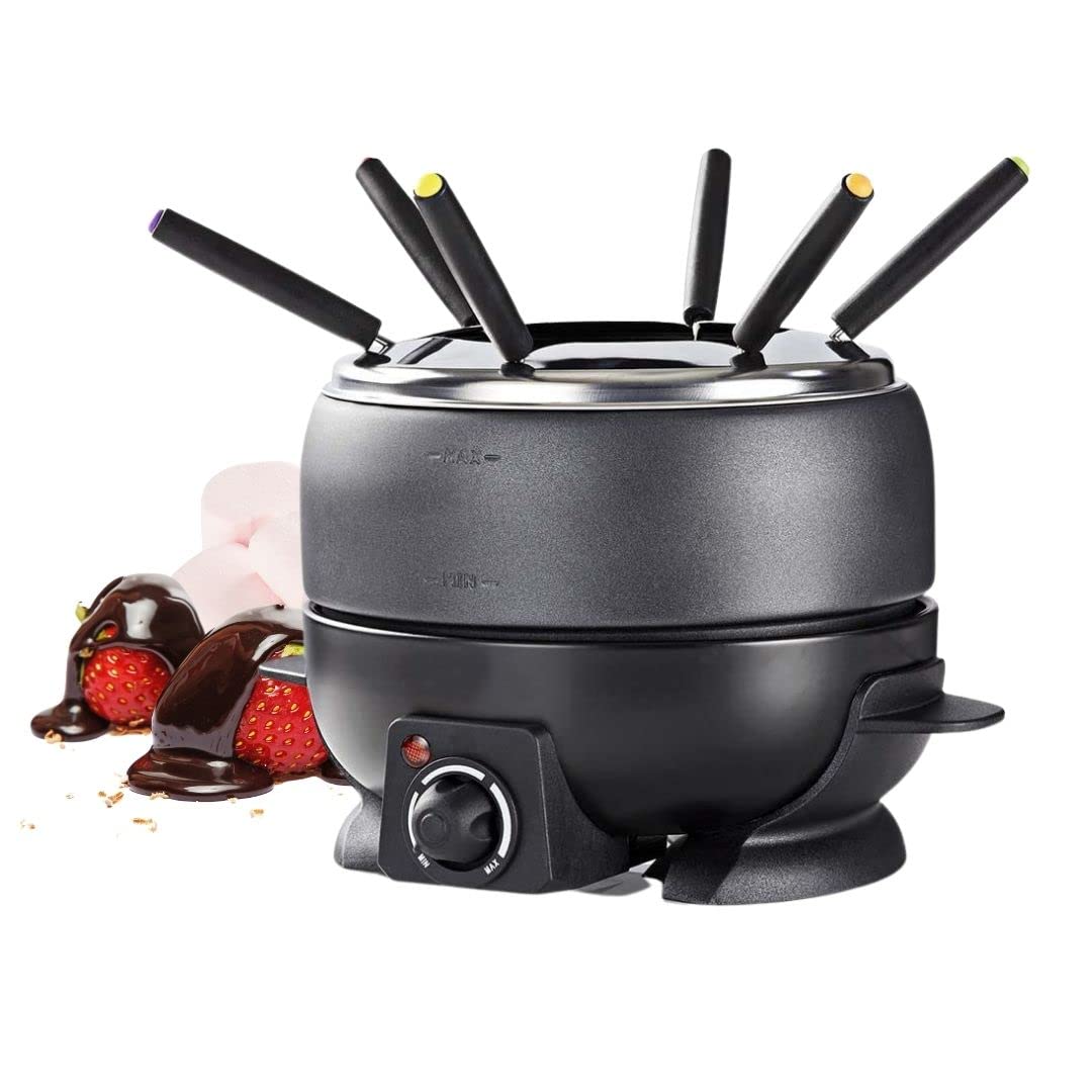 Ex-Pro 2.3L Electric Fondue Set with 6 Forks and Adjustable Temperature