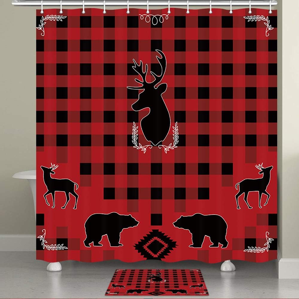 Amazon Com Jawo Rustic Cabin Theme Shower Curtain For Bathroom