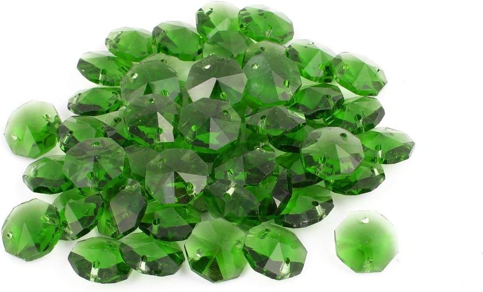 ZealMax 50pcs 14mmx14mm Octagonal Crystal Beads Green para DIY Light Accesorios