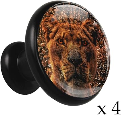 Una mirada terrible negro 4 perillas de muebles tiradores de superficie