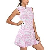 Tanst Sky Women's Golf Dress with Shorts Zip Up Quick Dry Sleeveless Pockets Tennis Workout Dresses