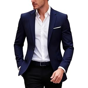 Lmdudan Men Slim Fit Blazer Jacket Classic Button Suit Jackets for Wedding Prom Party Business Dinner Formal Wear Office Wear
