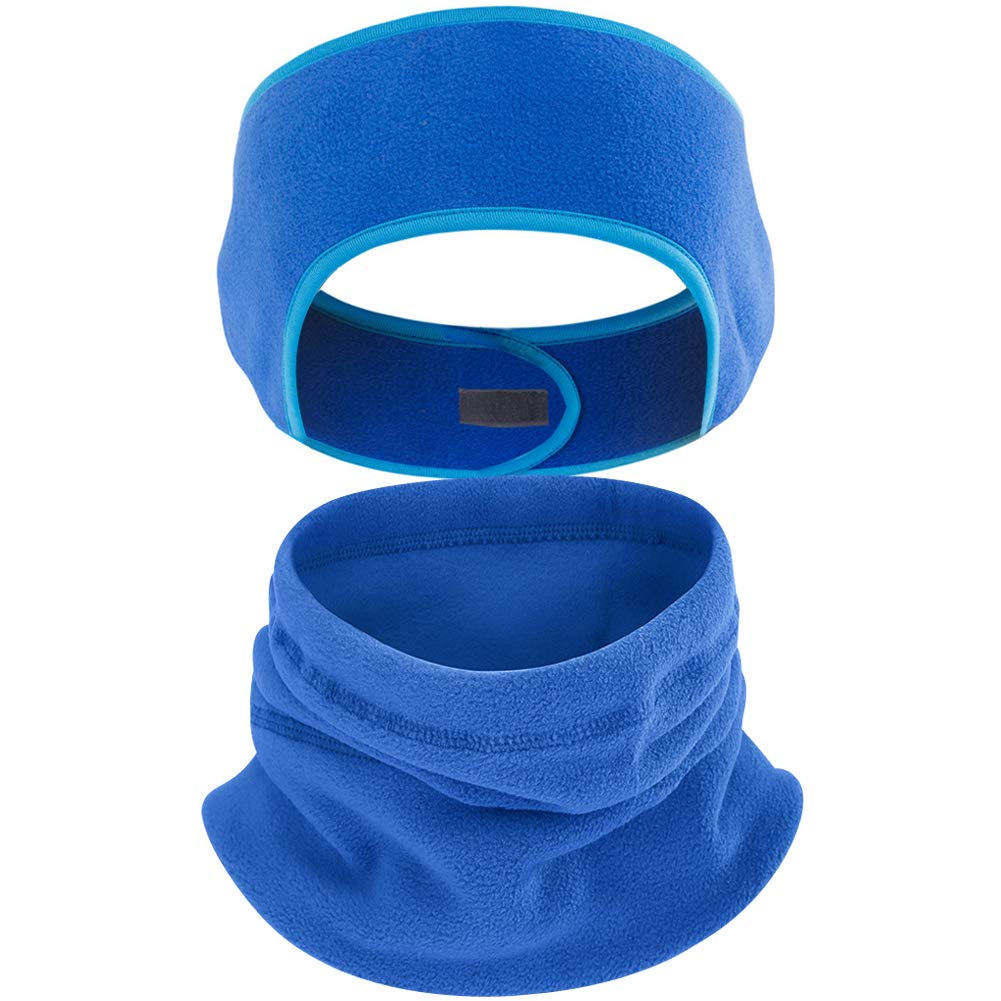 2 Pack Fleece Ear Warmers Headband Fleece Neck Warmer Set
