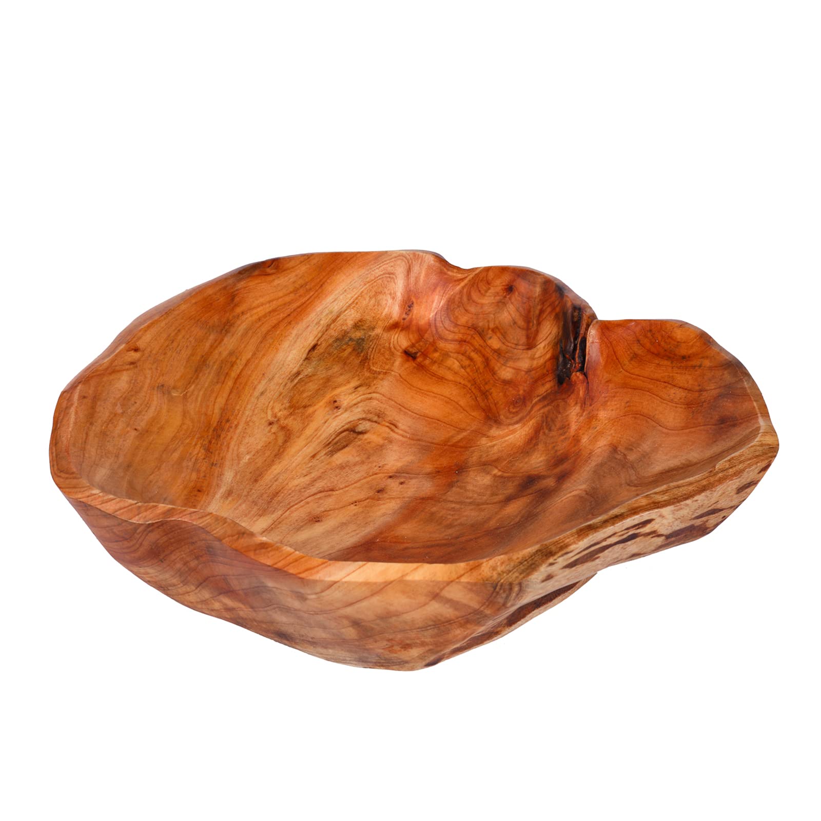 Photo 1 of BIGPIPI Wooden Bowl for Decor, Natural Shape Solid Wood Carved Fruit Bowl, Decorative Wooden Bowl for Table Centerpiece Office Home Decor, Multipurpose Candy Keys Serving Bowls (Large 12"-14")