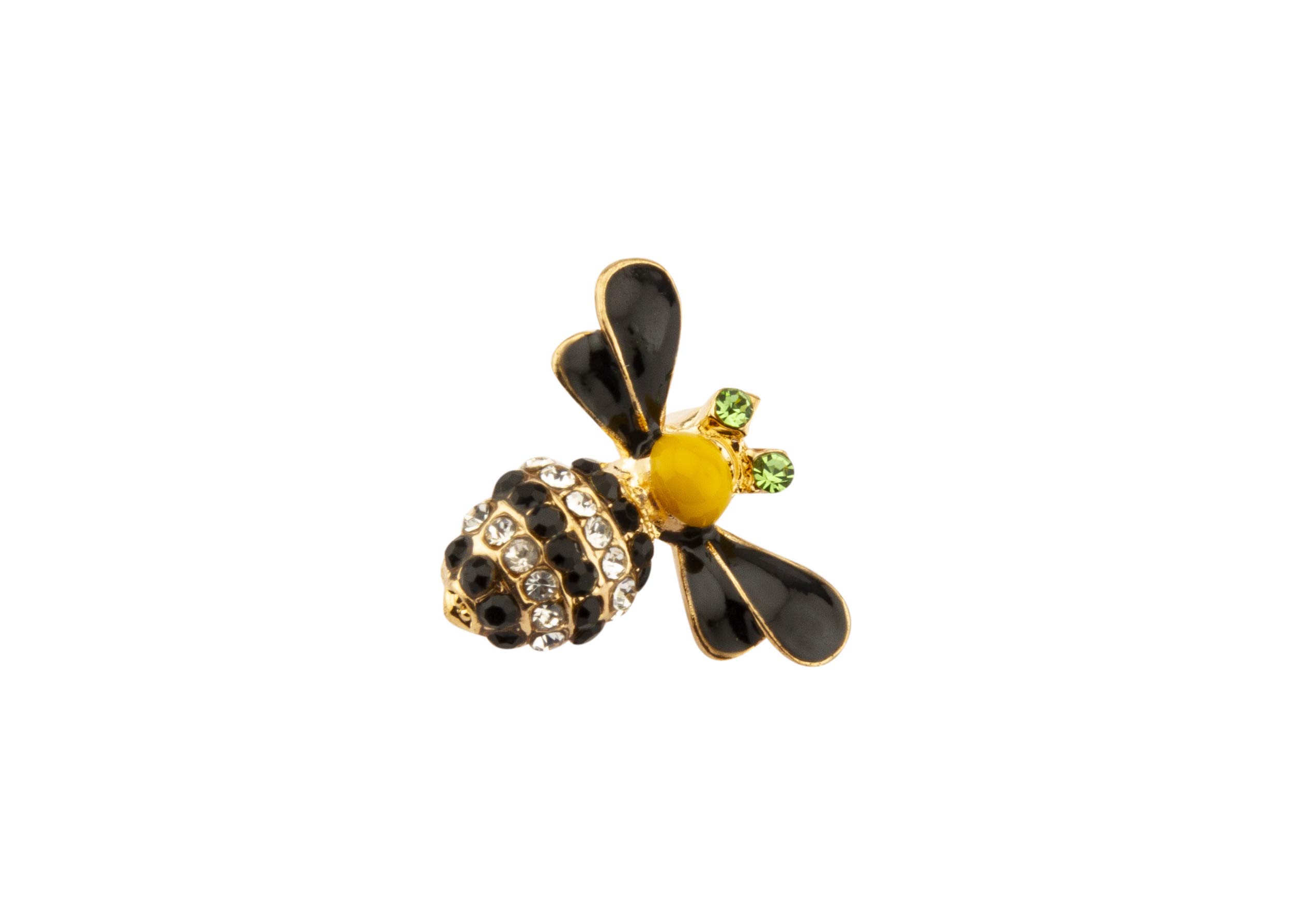 Brooch Lapel Pin for Men Green Eyes Black and Yellow Bee with Stone Detailing Lapel Pin Badge Coat Suit Wedding Gift Party Shirt Collar Accessories