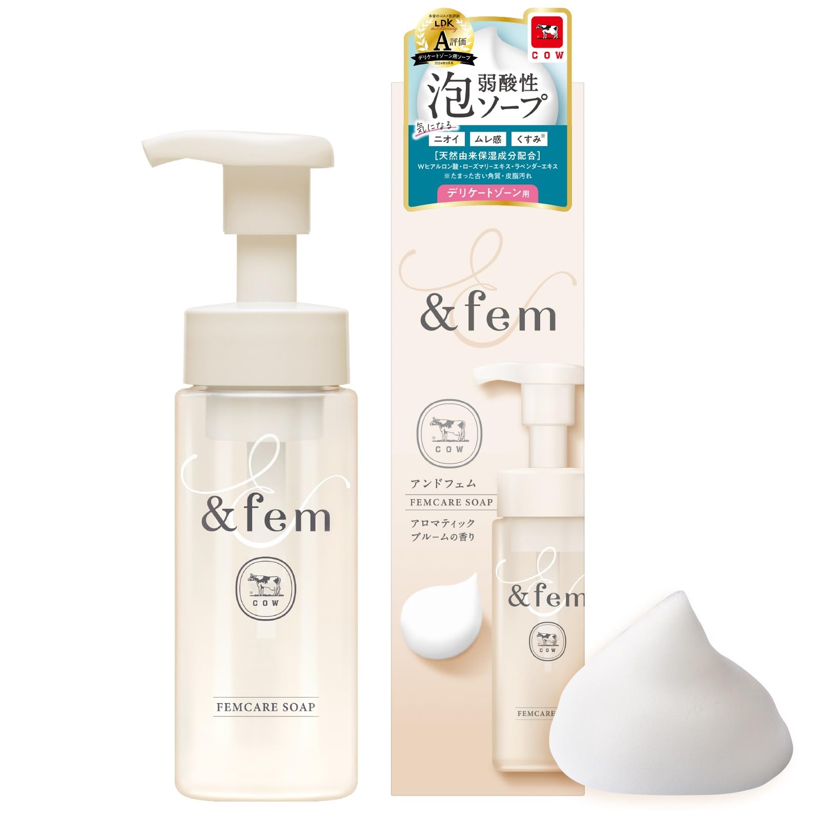 牛乳石鹸 アンドフェム フェムケア 泡ソープ デリケートゾーン用 150mL VIO ニオイ ムレ感 弱酸性 保湿成分 &fem商品画像