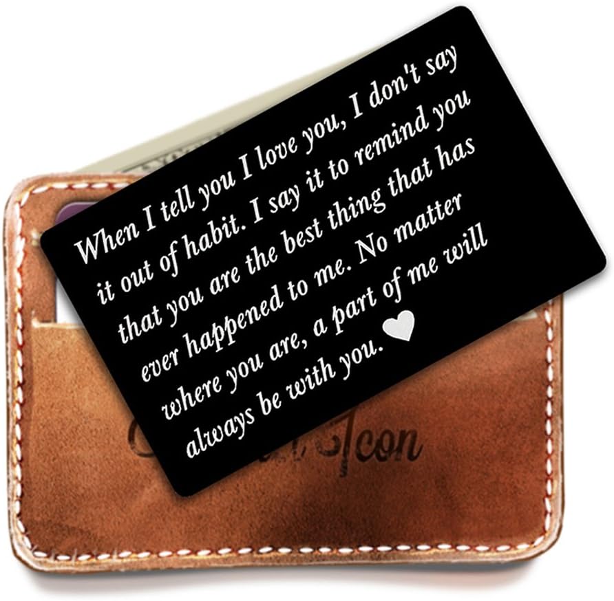 Personalized Wallet Card, Metal Wallet Card Insert, Mini Love Note, Boyfriend Gift, Husband Gift, Valentine's Day, Anniversary Gift, Gift for Men