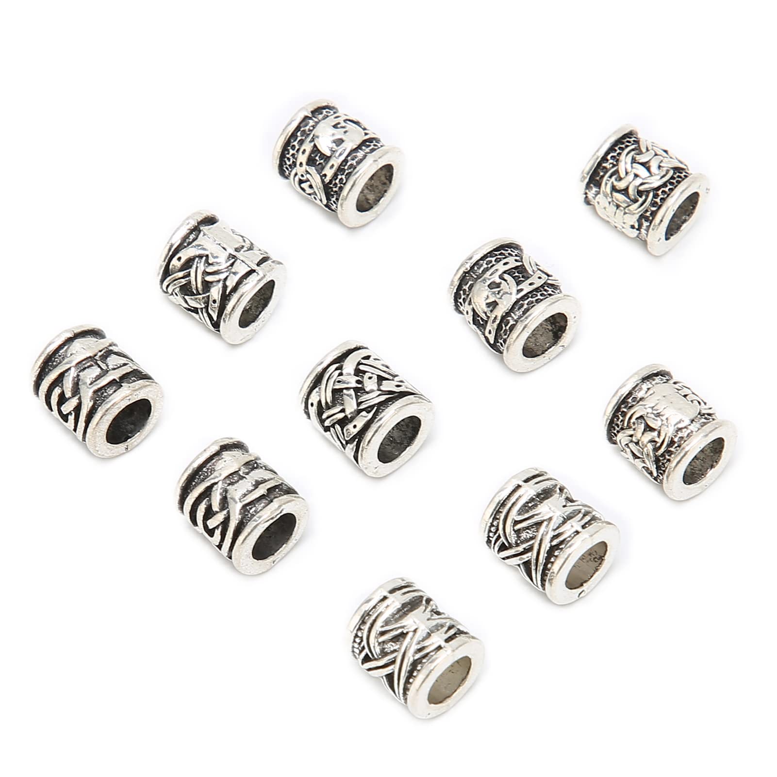 Entatial Beard Beads , Alloy Dreadlock Beads Viking Beard Beads for Hair and Beard Decoration