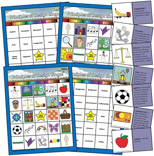 Principles of Design Bingo! Double Sided With Words & Pictures