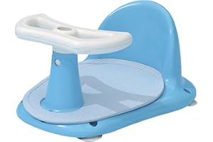 ESQUIRLA Bathtub Seat Tub Sitting up with Non Slip Mat Suction Bathtub Chair Bath Seat Support Steering Chair for Newborn Kids, Blue
