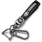 BFIVEANTE leather car keychain set for Toyota Corolla, RAV4, Highlander men and women family present keychain key ring lanyard accessories (black)