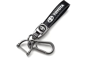 BFIVEANTE leather car keychain set for Toyota Corolla, RAV4, Highlander men and women family present keychain key ring lanyard accessories (black)